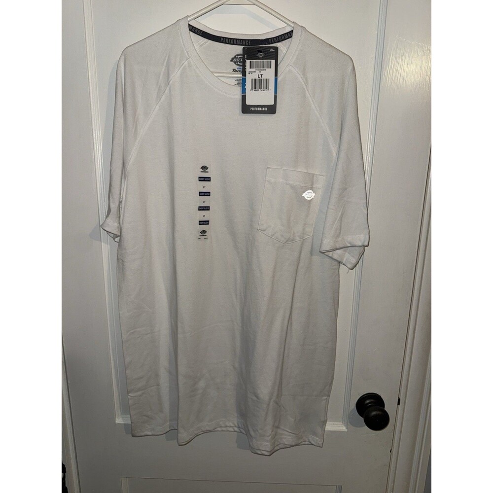 NWT Dickies Mens Size LT White Performance Short Sleeve T Shirt